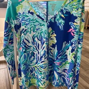 Blue costal Lilly Pulitzer blouse/shirt.